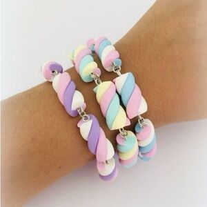 NWT Marshmallow Twist Charm Bracelet - Pastel - Handmade